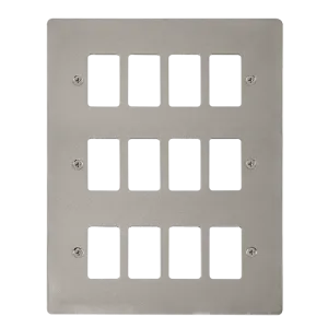 Click Define FPPN20512 12 Gang GridPro Frontplate - Pearl Nickel