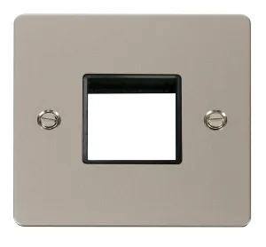 Click Define FPPN402BK Flat Plate 2G MiniGrid Unfurnished Front Plate - Pearl Nickel (Black)