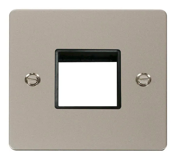 Click Define FPPN402BK Flat Plate 2G MiniGrid Unfurnished Front Plate - Pearl Nickel (Black)