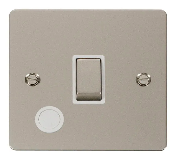 Click Define FPPN522WH Flat Plate 20A Ingot DP Switch   Flex Outlet - Pearl Nickel (White)
