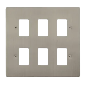 Click Define FPSS20506 6 Gang GridPro Frontplate - Stainless Steel