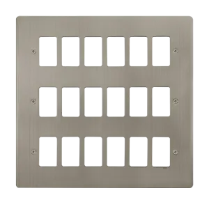 Click Define FPSS20518 18 Gang GridPro Frontplate - Stainless Steel