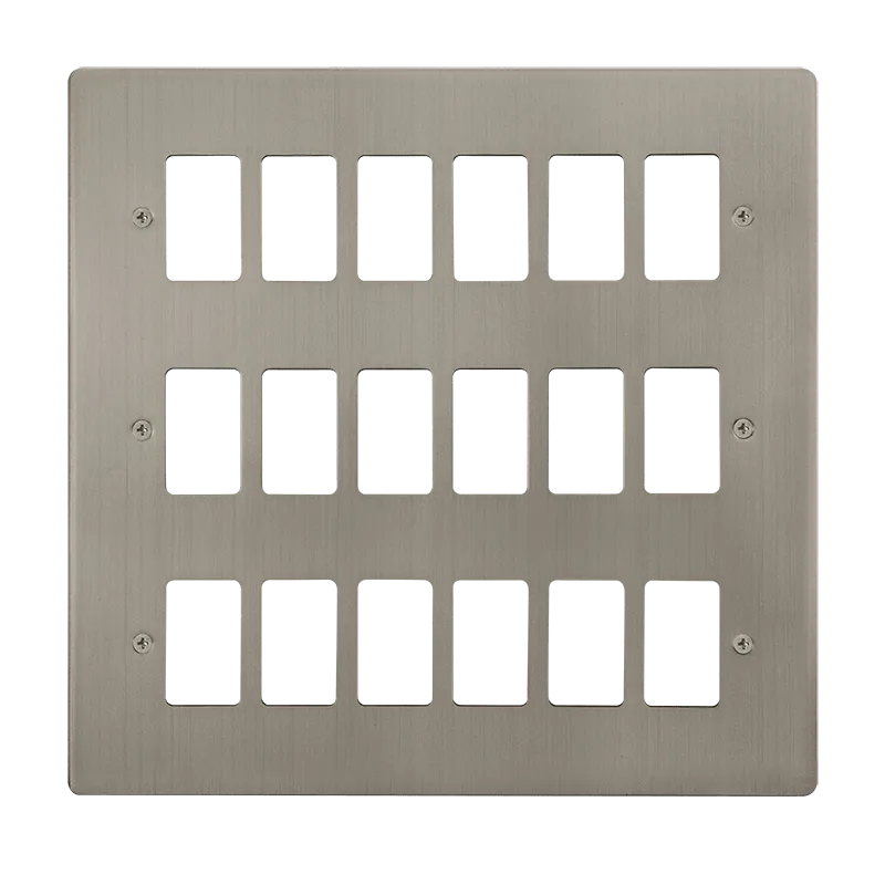 Click Define FPSS20518 18 Gang GridPro Frontplate - Stainless Steel