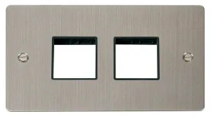 Click Define FPSS404BK Flat Plate 4G MiniGrid Unfurnished Front Plate - Stainless Steel (Black)