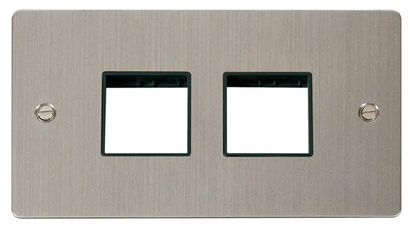 Click Define FPSS404BK Flat Plate 4G MiniGrid Unfurnished Front Plate - Stainless Steel (Black)
