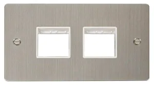 Click Define FPSS404WH Flat Plate 4G MiniGrid Unfurnished Front Plate - Stainless Steel (White)