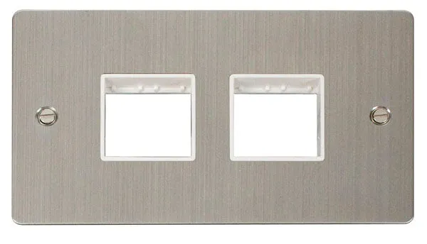 Click Define FPSS404WH Flat Plate 4G MiniGrid Unfurnished Front Plate - Stainless Steel (White)