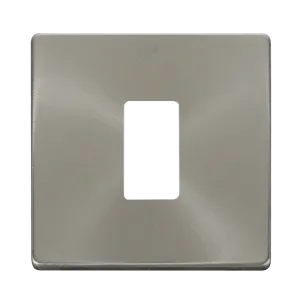 Click Definity SCP20401BS 1 Gang GridPro Frontplate - Brushed Stainless