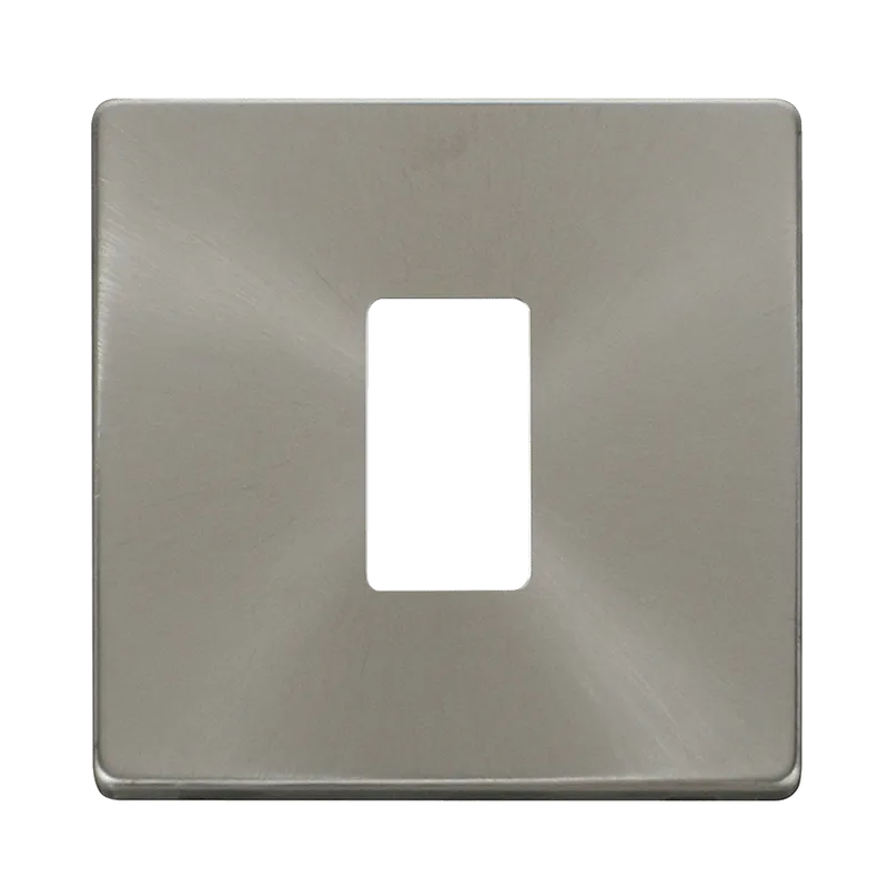 Click Definity SCP20401BS 1 Gang GridPro Frontplate - Brushed Stainless