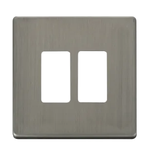 Click Definity SCP20402SS 2 Gang GridPro Frontplate - Stainless Steel