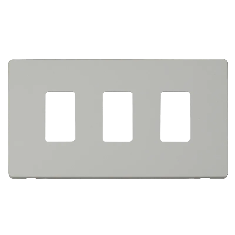 Click Definity SCP20403PW 3 Gang GridPro Frontplate - Polar White