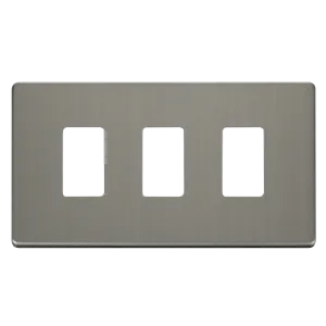 Click Definity SCP20403SS 3 Gang GridPro Frontplate - Stainless Steel