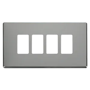Click Definity SCP20404CH 4 Gang GridPro Frontplate - Polished Chrome