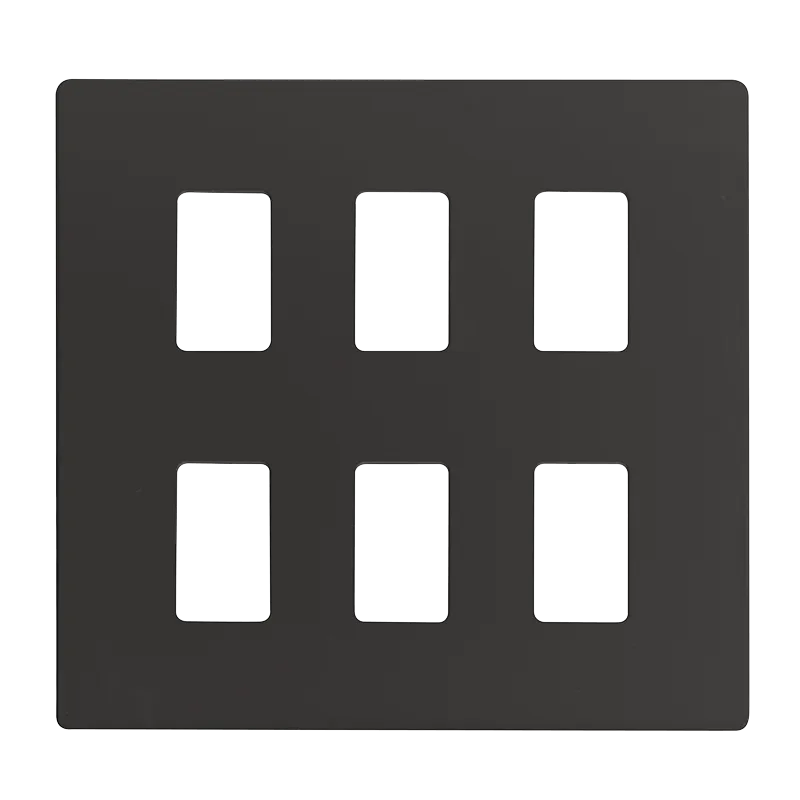 Click Definity SCP20506BK 6 Gang GridPro Frontplate - Black
