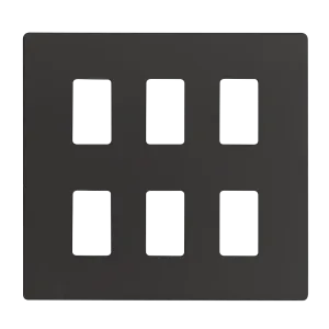 Click Definity SCP20506BK 6 Gang GridPro Frontplate - Black