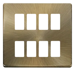 Click Definity SCP20508AB 8 Gang GridPro Frontplate - Antique Brass