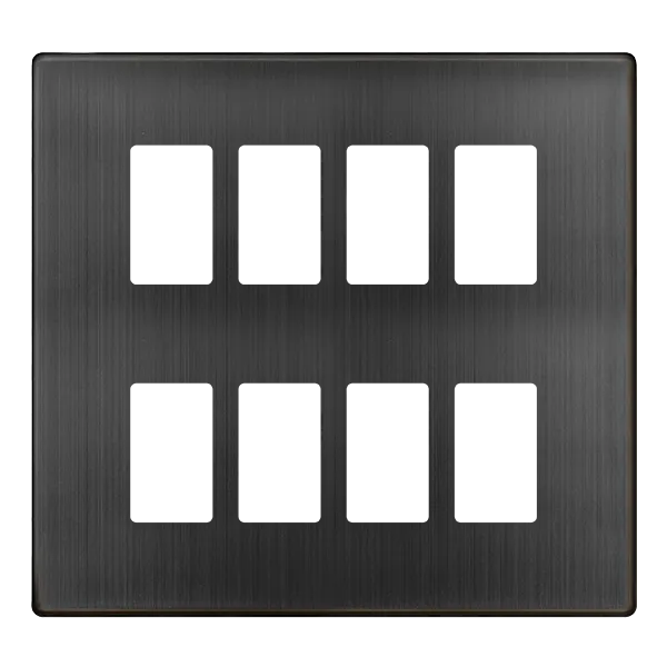 Click Definity SCP20508BZ 8 Gang GridPro Frontplate - Matt Bronze