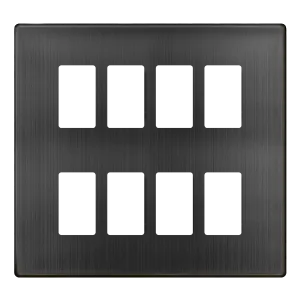 Click Definity SCP20508BZ 8 Gang GridPro Frontplate - Matt Bronze