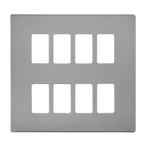 Click Definity SCP20508CH 8 Gang GridPro Frontplate - Polished Chrome
