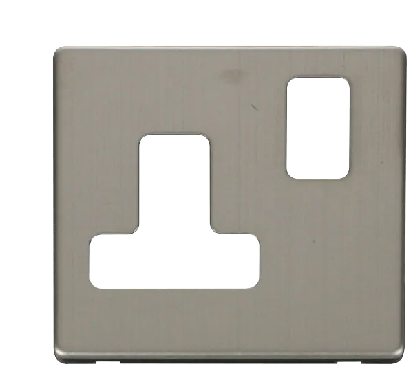 Click Definity SCP234SS 15A Round Pin Switched Socket Cover Plate - Stainless Steel