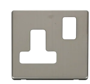 Click Definity SCP234SS 15A Round Pin Switched Socket Cover Plate - Stainless Steel