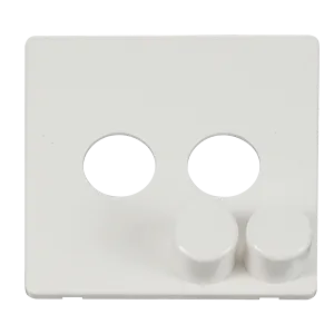 Click Definity SCP242MW 2 Gang Dimmer Switch Cover Plate - Metal White