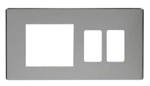 Click Definity SCP31102CH 2 Gang GridPro Frontplate with Twin New Media Aperture - Polished Chrome
