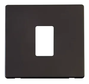 Click Definity SCP401BK 1G Single Aperture MiniGrid Unfurnished Front Plate - Black