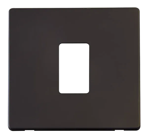 Click Definity SCP401BK 1G Single Aperture MiniGrid Unfurnished Front Plate - Black