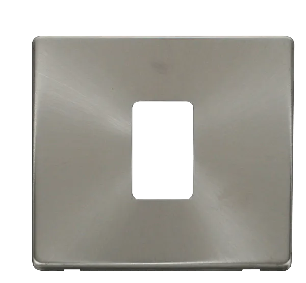 Click Definity SCP401BS 1G Single Aperture MiniGrid Unfurnished Front Plate - Brushed Stainless