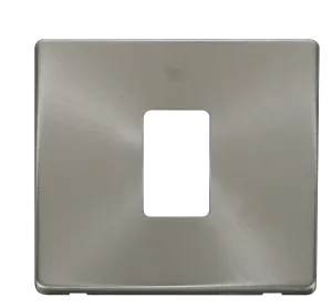 Click Definity SCP401BS 1G Single Aperture MiniGrid Unfurnished Front Plate - Brushed Stainless