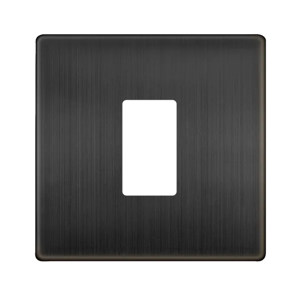 Click Definity SCP401BZ 1G Single Aperture MiniGrid Unfurnished Front Plate - Matt Bronze
