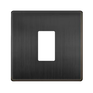 Click Definity SCP401BZ 1G Single Aperture MiniGrid Unfurnished Front Plate - Matt Bronze