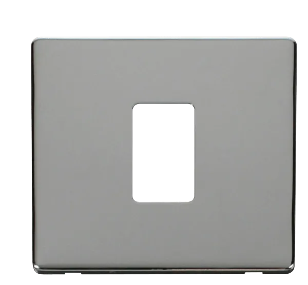 Click Definity SCP401CH 1G Single Aperture MiniGrid Unfurnished Front Plate - Polished Chrome