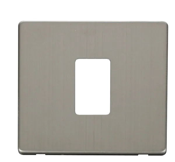 Click Definity SCP401SS 1G Single Aperture MiniGrid Unfurnished Front Plate - Stainless Steel