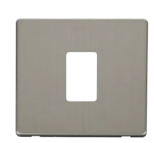 Click Definity SCP401SS 1G Single Aperture MiniGrid Unfurnished Front Plate - Stainless Steel