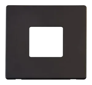 Click Definity SCP402BK 1G Twin Aperture MiniGrid Unfurnished Front Plate - Black