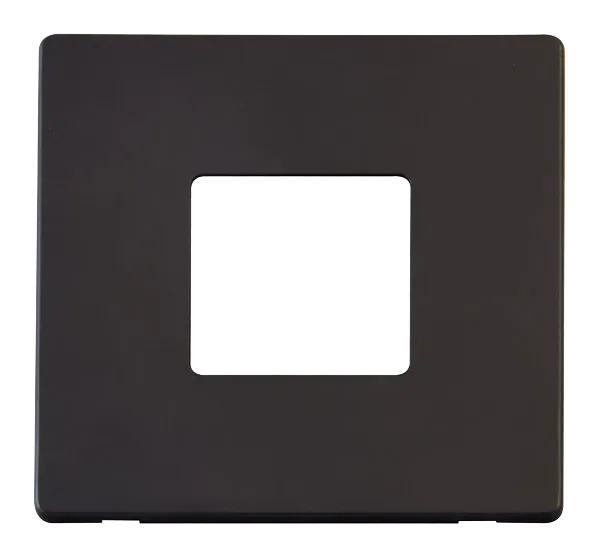 Click Definity SCP402BK 1G Twin Aperture MiniGrid Unfurnished Front Plate - Black