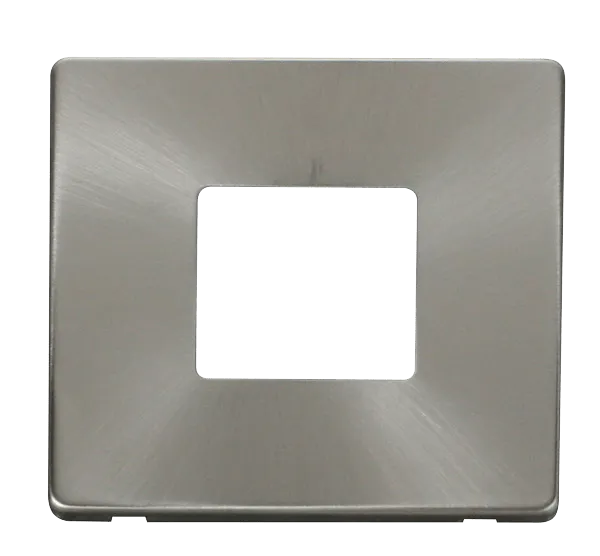 Click Definity SCP402BS 1G Twin Aperture MiniGrid Unfurnished Front Plate - Brushed Stainless