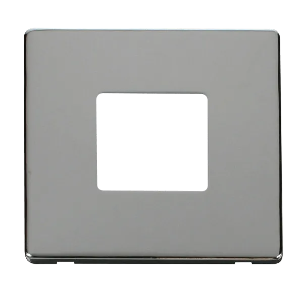 Click Definity SCP402CH 1G Twin Aperture MiniGrid Unfurnished Front Plate - Polished Chrome
