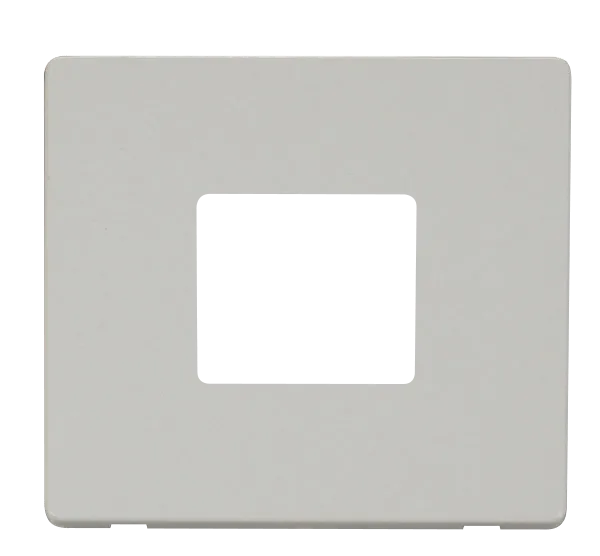 Click Definity SCP402PW 1G Twin Aperture MiniGrid Unfurnished Front Plate - Polar White