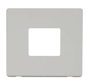 Click Definity SCP402PW 1G Twin Aperture MiniGrid Unfurnished Front Plate - Polar White