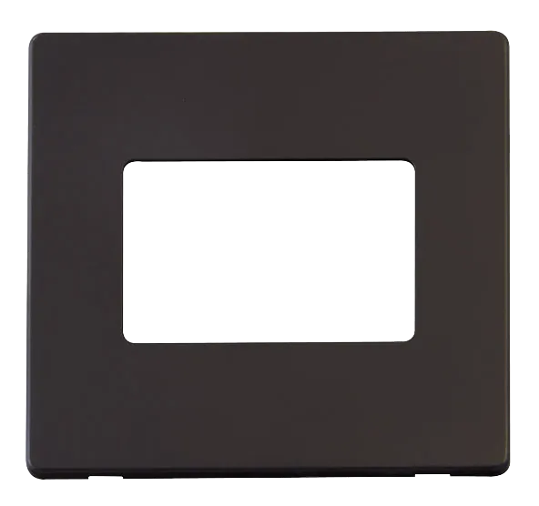 Click Definity SCP403BK 1G Triple Aperture MiniGrid Unfurnished Front Plate - Black