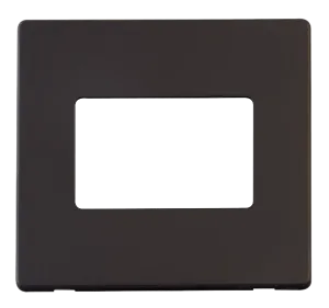 Click Definity SCP403BK 1G Triple Aperture MiniGrid Unfurnished Front Plate - Black