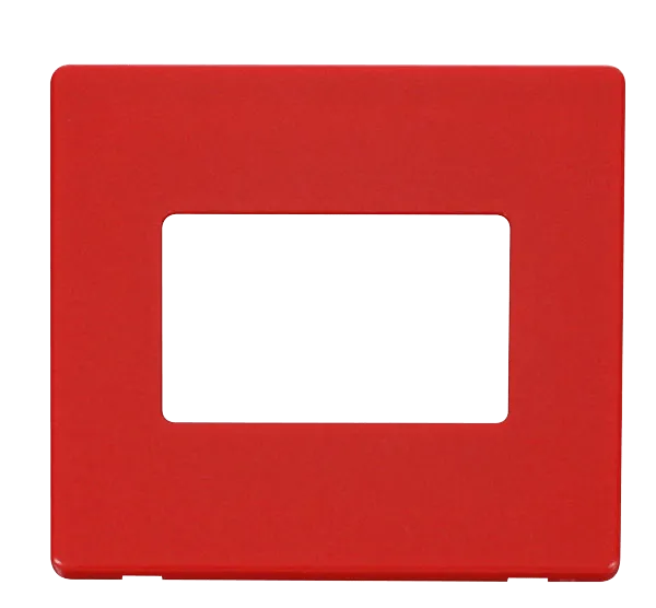 Click Definity SCP403RD 1G Triple Aperture MiniGrid Unfurnished Front Plate - Red