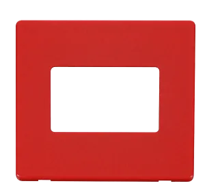 Click Definity SCP403RD 1G Triple Aperture MiniGrid Unfurnished Front Plate - Red
