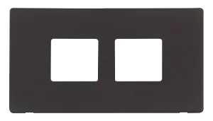 Click Definity SCP404BK 2G (2 x 2) Aperture MiniGrid Unfurnished Front Plate - Black