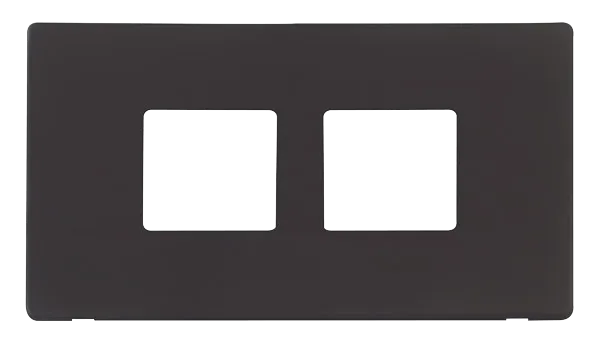 Click Definity SCP404BK 2G (2 x 2) Aperture MiniGrid Unfurnished Front Plate - Black