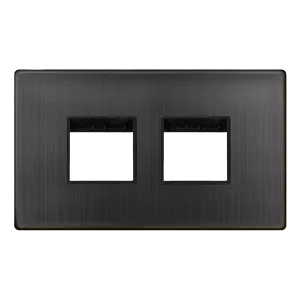 Click Definity SCP404BZ 2G (2 x 2) Aperture MiniGrid Unfurnished Front Plate - Matt Bronze