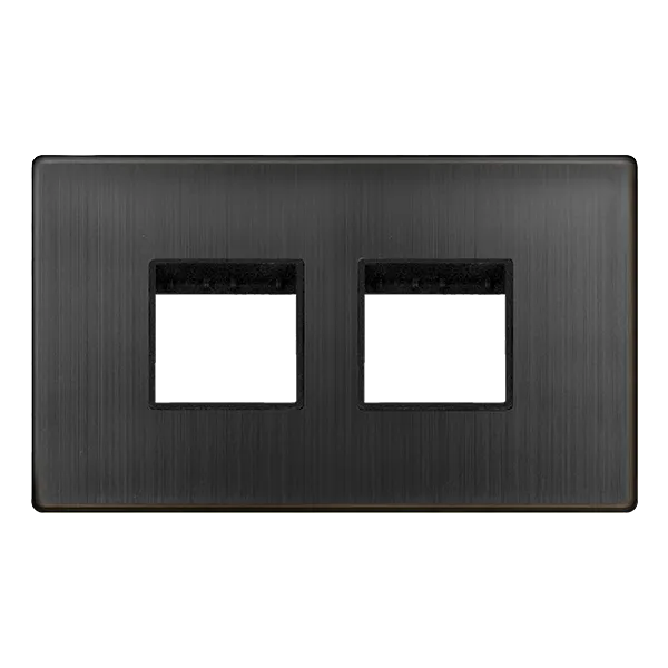 Click Definity SCP404BZ 2G (2 x 2) Aperture MiniGrid Unfurnished Front Plate - Matt Bronze